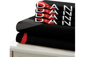 DELLIOP 3-częściowy zestaw pościeli z motywem koszykówki Michael Jordan z zamkiem błyskawicznym dla dzieci i dorosłych, zestaw pościeli ze wzorem NBA z 2 poszewkami na poduszkę 50 x 75 cm (czarny,