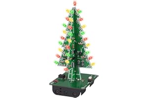 DONGKER Christmas Tree Soldering Kit,CTR-30 3 Colors Xmas Tree Electronic Project Kit with Red/Green/Yellow LED Flash Lights for Christmas Decor Soldering Practice Learning