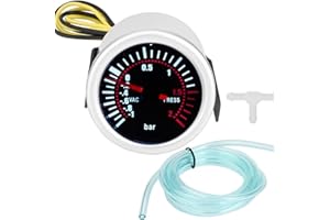 ‎BOROCO BOROCO Turbo Ladedruckanzeige PSI Gauge, 2" Auto Universal 12V LED Digital Front Turbo Ladedruckanzeige Meter Kit