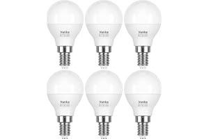 Vanke E14 LED Light Bulb, Small Edison Screw in Golf Ball Bulbs, 6W (Equivalent to 40W), Warm White 2700K Yellow Light, 470 Lumen, Pack of 6, Non-Dimmable