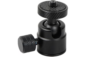 Anseom Tripod Mini Ball Head Mount 360° Swivel Camera Ball Head Support with Removable 1/4" Hot Shoe Adapter Camera Brackets BallHead Stand Support for DSLR Camera Monitor Tripods Monopods Light Stand