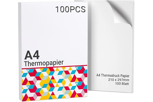 Papier Thermique à Séchage Rapide A4 pour Imprimante Portable M08F, Compatible avec Brother PJ762/PJ763MFi, Phomemo M08F, M832,M834, 210x297mm, 100 Feuilles