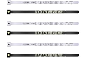 CENRONG Misuratori per Anelli in Plastica 6 pezzi US set Misura Anelli, Misura Dell'anello, Righello, Strumento di Misurazione, Accessorio Riutilizzabile, per Donne Uomini