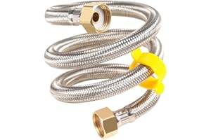 Qrity 2 Piezas G1/2" x G1/2" Manguera Trenzada de Acero Inoxidable Tubería de Plomería de Agua Flexible para Baño Grifos de Inodoro Fregadero de Cocina Mangueras de Entrada de Agua, 20cm