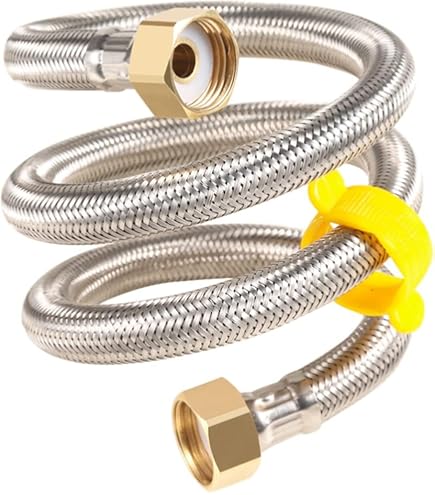 Tubo Corazzato Per Acqua Potabile 250 Cm | Dado Raccordo 1/2", Acciaio Inox - Foto 4