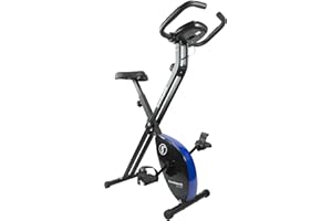 ‎FJOERDESPORTS Fjoerdesports Foldable Bicycle Trainer, Exercise Bike, Fitness Bike, LCD Training Computer, Folding Home Trainer, Includes Pulse Measurement, Maximum User Weight 110 kg, 8 Resistance Levels