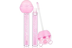 NEW IRVEN Cute Candy Lipgloss und Lip Balm Combo, Lollipop Chapstick und Lip Oil Fruit Flavor Farbwechselnder Lipgloss Feuchtigkeitsspendender Lippenstift Jelly Lip Glaze Getönt für die Lippenpflege
