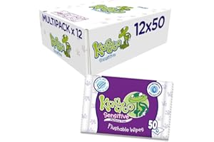 Kandoo Sensitive flushable toilet wipes - Pack of 12, Total 600 wipes
