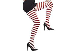 FANCY DRESS VIP Adults Candy Cane Fancy Dress Tights UK 6-18