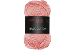 Frida's Wollhaus Pro Lana - 50 g de laine basique en coton pour tricot et crochet - 64 couleurs (23 | Saumon)