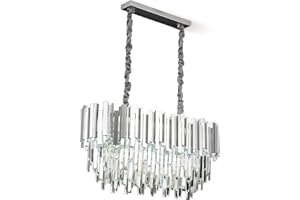 ‎AHXIAOZN AHXIAOZN Modern Kronleuchter Kristall Leuchte,Kristall Deckenleuchte Silver,10xE14 Lichter für Esszimmer, Küche, Wohnzimmer, Schlafzimmer, Flur, Café,Bar