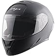Vega Ranger ISI Certified Texture Finish Lightweight Full Face Helmet for Men and Women with Scratch and UV Resistant Clear Visor-Black-L