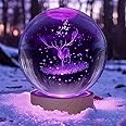 GITGRNTH 16 Color 3D Deer Crystal Ball Lamp,K9 Crystal Ball Night Light with 3.15 Inch Wooden Base,Reindeer Nightlight Gifts for Room Decoration (RGB Deer), led