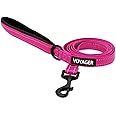 Voyager Reflective Dog Leash with Neoprene Handle, 5ft Long, Supports Small, Medium, and Large Breed Puppies, Cute and Heavy Duty for Walking, Running, and Training - Fuchsia (Leash), S