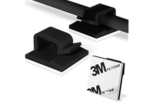 Livaia Selbstklebende Kabelclips Schwarz – Kabelhalter & Klemmen-Set für Schreibtischmanagement, Glasfaser-, Strom-, USB- & Audiokabel, Kabel-Organizer, einfach anzubringen & zu entfernen – 60 Stück
