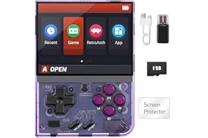 XiFanHo Miyoo Mini Plus Retro Konsole 128G, Miyoo Mini+ Handheld Spielkonsole Portable mit 20000+ Spiele, Cortex-A7 Linux-System mit 3000 mAh Unterstützt Wireless Gamepad (Lila)