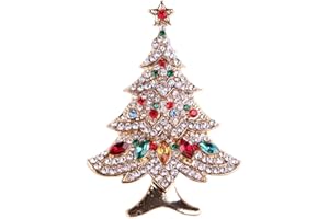 TENDYCOCO Weihnachtsbaum Brosche Kristall Weihnachten Brosche Pin Breastpin Party Schmuck Kleidung Zubehör Corsage Geschenk