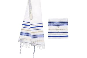 BRTAGG Mantón de oración Tallit inglés/hebreo con bolsa a juego