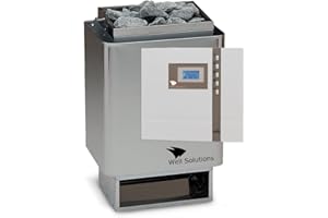 ‎WELL SOLUTIONS Well Solutions Edelstahl Sauna Ofen 34A 9 kw mit Premium Steuerung Econ D1 Saunatechnik Made in Germany