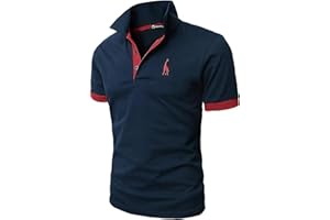 GHYUGR Polo Uomo Basic Manica Corta Tennis Golf T-Shirt Ricami Fulvi Maglietta Poloshirt Camicia