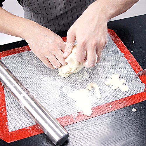 SveBake Edelstahl Nudelholz – Fondant Teigrolle Edelstahl Teigroller Rolling Pin Teigroller Perfekt für Bäcker 30 cm - 4
