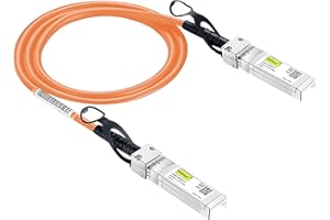 10GTEK [Naranja] Cable de color 10G SFP+ DAC - Cable Twinax SFP para Cisco SFP-H10GB-CU1M, Meraki MA-CBL-TA-1M, Ubiquiti UniFi, D-Link, Supermicro, Fortinet, Netgear, 1 metro (3,3ft)