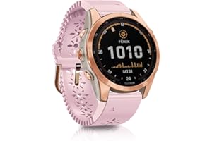 SumRioo QuickFit 20mm Correa para Garmin Fenix 7S Pro Solar/Fenix 7S/Fenix 6S/Fenix 6S Pro, Sport Correa Floral Calado Patrón Pulsera Repuesto Silicona para Garmin Fenix 5S/Fenix 5S Plus
