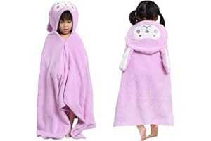 HUOCAI Premium Hooded Towels For Kids 33x59 inch | Beach Or Bath Towel | Rabbit design | Ultra Soft and Extra Large | 100% Cotton Childrens Swimming/Bath Towel with Hood for Girls （purple）