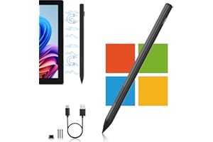 DILIICHAR Microsoft Surface Pen (4096 Finest Control, Eraser Key), Surface Pro Pen Stylus for Surface Pro 11/9/10/8/X/7/6/5/4/3, Surface Pro Pencil for Surface Go 2/3/4/Book/Laptop/Studio With USB-C Fast Charge