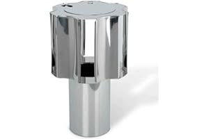 Proper Tools Stainless Steel Chimney Cowl - Ø 160 mm (6.30") - Flue Liner Cap, Duct Plug Pipe, Rain Cover, Stove Log Burner Cap, Tube Finishing