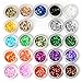 SupplyEU 24 Mix Colours Nail Art Makeup Decoration Extra Fine Glitter Dust Powder Set