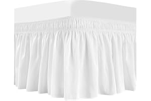 UYEOCO Falda De Cama,Elástica Faldón De Volantes (Color : White, Size : 90X190+38)
