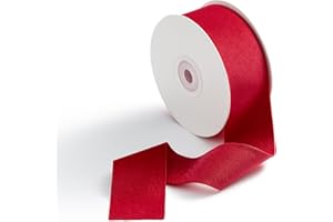 CHUQING Cintas de regalo de terciopelo rojo Cinta ancha de terciopelo para coser lazo decorativo 3,8 cm x 9 m