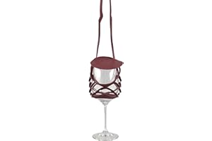 VINSTRIP® GLASSLING - Soporte para copas de vino para colgar con tapa protectora, práctico soporte de cristal de red para colgar, soporte de cristal de diseño para festivales, fiestas de vino,