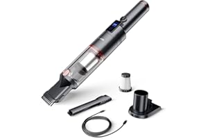 SmartAI Aspirateur à Main 17000Pa LED sans Fil Autonomie de 30 Minutes Sac Aspirateur léger sans Fil pour Voiture, Maison, Camping-Car, Poils d'animaux avec Support de Charge, Charge de Type C
