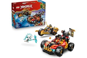 LEGO NINJAGO Kai and Cole's Combiner Vehicles 71864 | Ninja Car & Motorbike Toy, 3 Minifigures incl. Kai & Cole with Katanas, Gift for 7+ Year Old Boys & Girls, 394 Pieces
