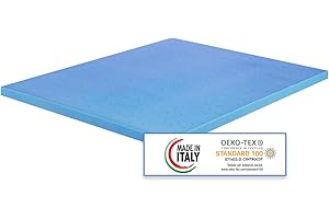 Materassimemory.eu Topper Memory Foam Matrimoniale Mis. 160x190 Alto 7 cm Memory Foam Rivestimento Sfoderabile Aloe Vera con elasitici angolari di Fissaggio