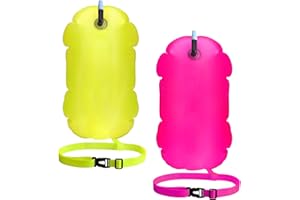 MTBRICEY 2 Pack Tow Floats for Open Water Swimming,Waterproof Swim Buoy,Inflatable Wild Swimming Float,Tow Air Float Suit,for Outdoor Sports Snorkeling Triathletes Accessories
