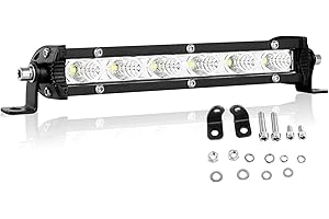 ‎WILLPOWER Willpower 17,8 cm 30 W LED-Arbeitslichtleiste, einreihig, LED-Lichtleiste, Flutlicht, wasserdicht, Nebelscheinwerfer, Offroad-Fahrlichter für 4 x 4, Traktor, LKW, Boot, ATV, UTV, SUV