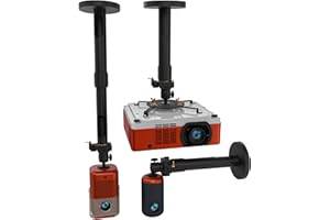 PropVue Universal Projector Mount - Adjustable Ceiling or Wall Mount for Office & Home Mini Projectors - Full Motion, Easy Installation, 360° Swivel, Extendable Length 13.8" to 21"