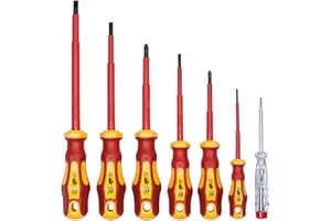 WIESEMANN 1893 Lot de 7 tournevis certifiés VDE avec testeur de tension | WIESEMANN 80218 | pour vis à tête fendue et Phillips