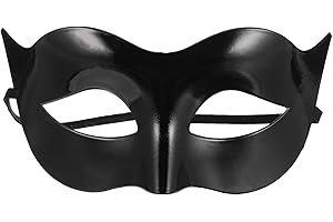 Toddmomy 1 Piece Black Masquerade Mask Costume Classic Vintage Venetian Men's Mask Black Half Face Masquerade Mask for Theme Party Halloween Party