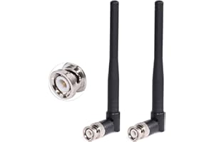 Superbat Bezprzewodowa antena odbiornika mikrofonowego UHF 470 MHz-960 MHz 3dBi BNC męska antena 2 szt. do cyfrowego tunera mikrofonowego UHF Ham Radio, Lapel Lavalier, Goosneck itp.
