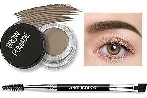JUNHE PHOERA 6 Colors Brow Pomade, Eyebrow Pomade Gel, ​Eyebrow Cream, Highly Pigmented Eyebrow Gel, For Eye Brow MakeUp Brow Color Versatile, Defines, Sculpts, Shades,Contours (02 TAUPE)