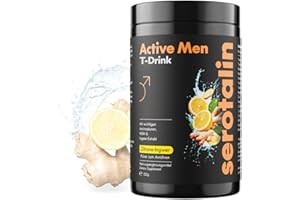 ‎SEROTALIN Serotalin Active Men T-Drink für Männer | Magnesium Komplex Pulver mit Kreatin, L-Citrullin, L-Tyrosin | Vitamin B Komplex | Vegan & Made in Germany | Zitrone-Ingwer