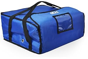 eZone Sac de livraison de pizza 45,7 x 45,7 x 21,6 cm entièrement isolé de qualité Bleu, bleu, Moderne