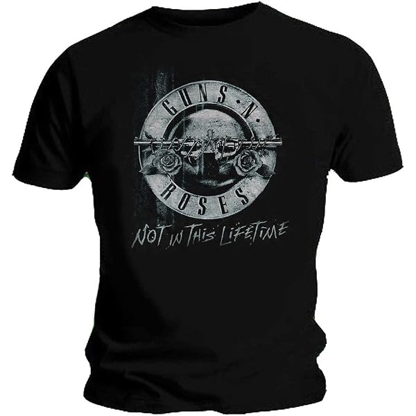 Guns N' Roses Official Band T-Shirt - Men's Black Firepower Distressed Logo Tee