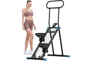 HXD-ERGO Stepper d’Escalier Pliable Fitness 2025, Appareil Cardio Maison Professionnel avec Guidon Réglable, Écran LCD, Machine d’Entraînement Complet du Corps Compacte