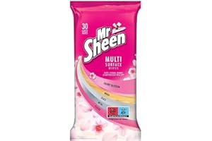 Mr Sheen Multi Surface Wipes l Clean & Dust Wood, Glass Metal & Plastic Surfaces l Scent:Cherry Blossom Size: Pack of 1