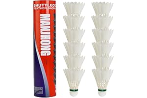 MANJHONG Badminton Feather Shuttlecocks, Good Flight and Durable Shuttles for Outdoor Recreational Game Play